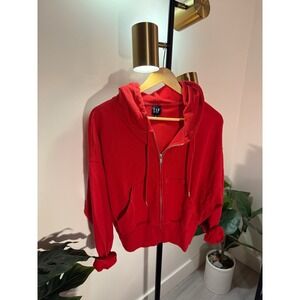 GAP French Terry Zip Up Hoodie Tomato Sauce Red S/767360-01 Mens Medium